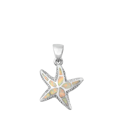 Silver Lab Opal Pendant - Starfish