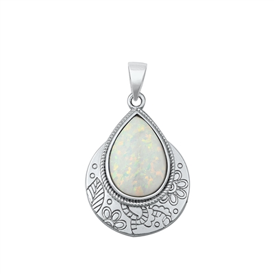 Silver Lab Opal Pendant