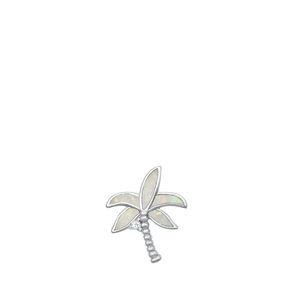 Silver Lab Opal Pendant - Palm Tree