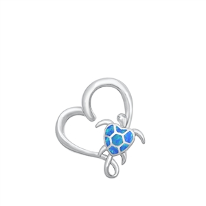 Silver Lab Opal Pendant - Claddagh in Heart