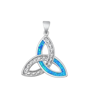 Silver Lab Opal Pendant - Triquetra