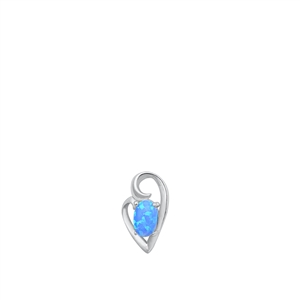 Silver Lab Opal Pendant - Heart