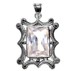 Silver Pendant W/Marcasite