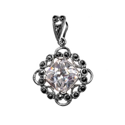 Silver Pendant W/Marcasite