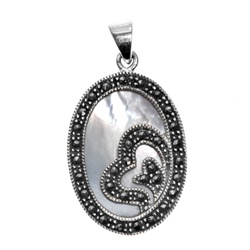 Silver Pendant W/Marcasite