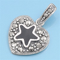 Silver Pendant W/Marcasite- Star