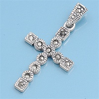 Silver Pendant W/Marcasite- Cross