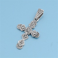 Silver Pendant W/Marcasite- Cross