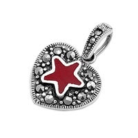 Silver Pendant W/Marcasite- Heart