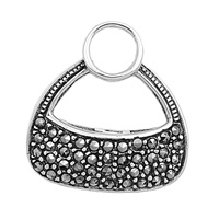 Silver Pendant W/Marcasite - Purse