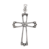 Silver Pendant W/ Marcasite - Cross