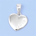 Silver Pendant - Heart - LOVE