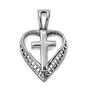 Silver Pendant - Heart and Cross