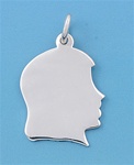 Silver Pendant - Girl's Head