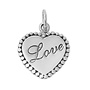 Silver Pendant - Heart Engraved W/ Love