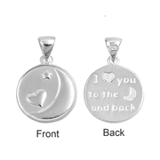 Silver Pendant - "I Love You To the Moon and Back"