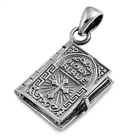 Silver Pendant - Bible w/ Pages