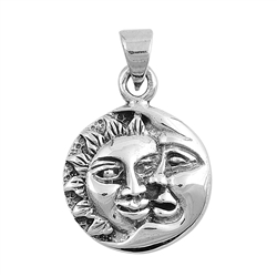 Silver Pendant - Sun and Moon