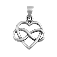 Silver Pendant - Heart Infinity