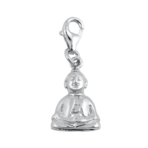 Silver Pendant W/ Stone - SItting Buddha