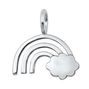 Silver Pendant - Cloud and Rainbow