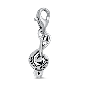 Silver Pendant - Treble Clef "Joyful Noise"