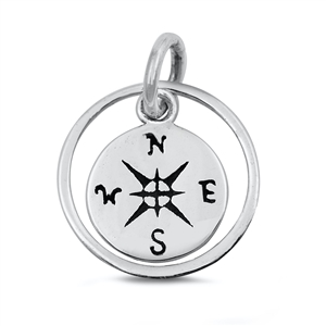 Silver Pendant - Little Compass