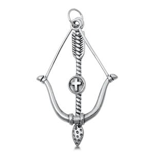 Silver Pendant - Bow & Arrow