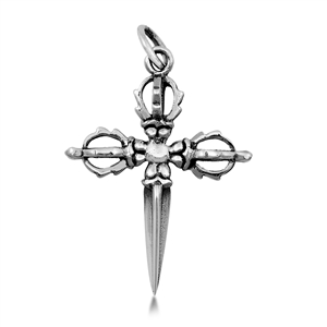 Silver Pendant - Cross Sword