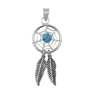 Silver Pendant - Dreamcatcher