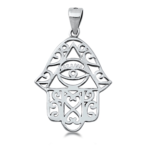 Silver Pendant - Hamsa