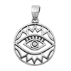 Silver Heart Pendant - All Seeing Eye