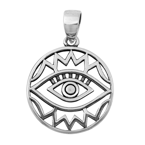 Silver Heart Pendant - All Seeing Eye