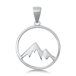 Silver Pendant - Mountains