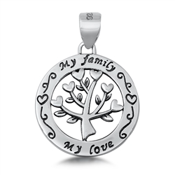 Silver Pendant - Family Tree