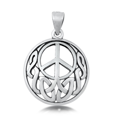 Silver Pendant - Celtic Peace Sign