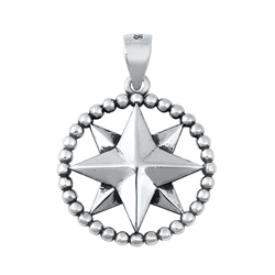 Silver Pendant - Compass Arrow