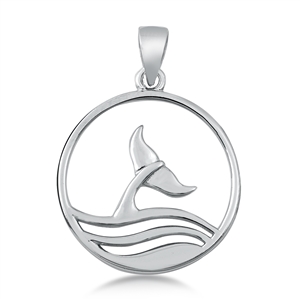 Silver Pendant - Whale Tail