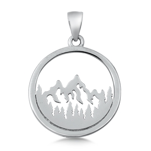 Silver Pendant - Mountain