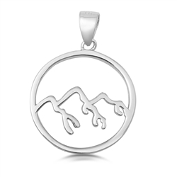 Silver Pendant - Mountains