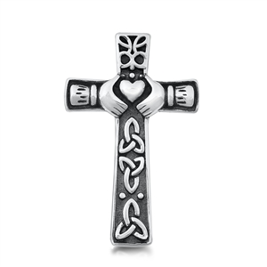 Silver Pendant - Claddagh Cross