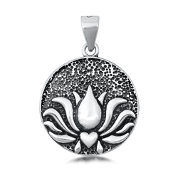 Silver Pendant - Lotus