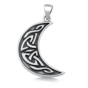 Silver Pendant - Celtic Moon