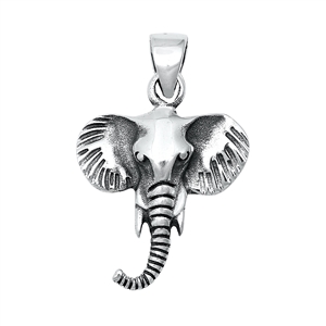 Silver Pendant - Elephant Head