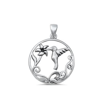 Silver Pendant - Hummingbird