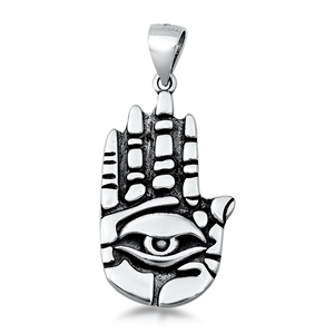 Silver Pendant - Evil Eye Hamsa