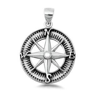 Silver Pendant - Compass