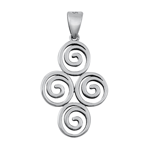 Silver Pendant - Swirls