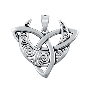 Silver Pendant - Triskelion Moon