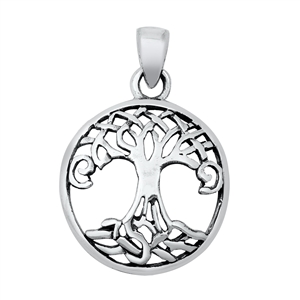 Silver Pendant - Tree w/ Roots